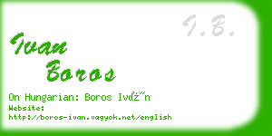 ivan boros business card